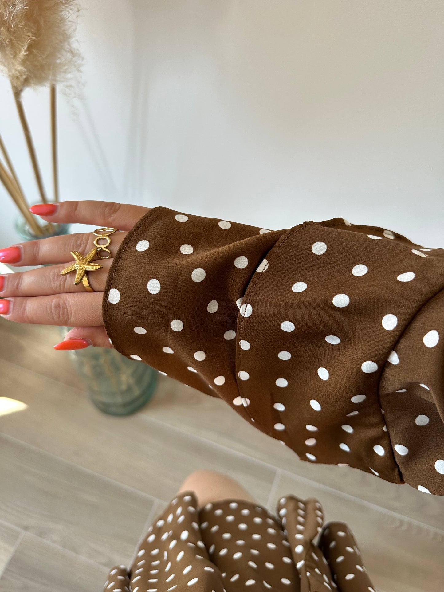 Robe marron à pois SIANA