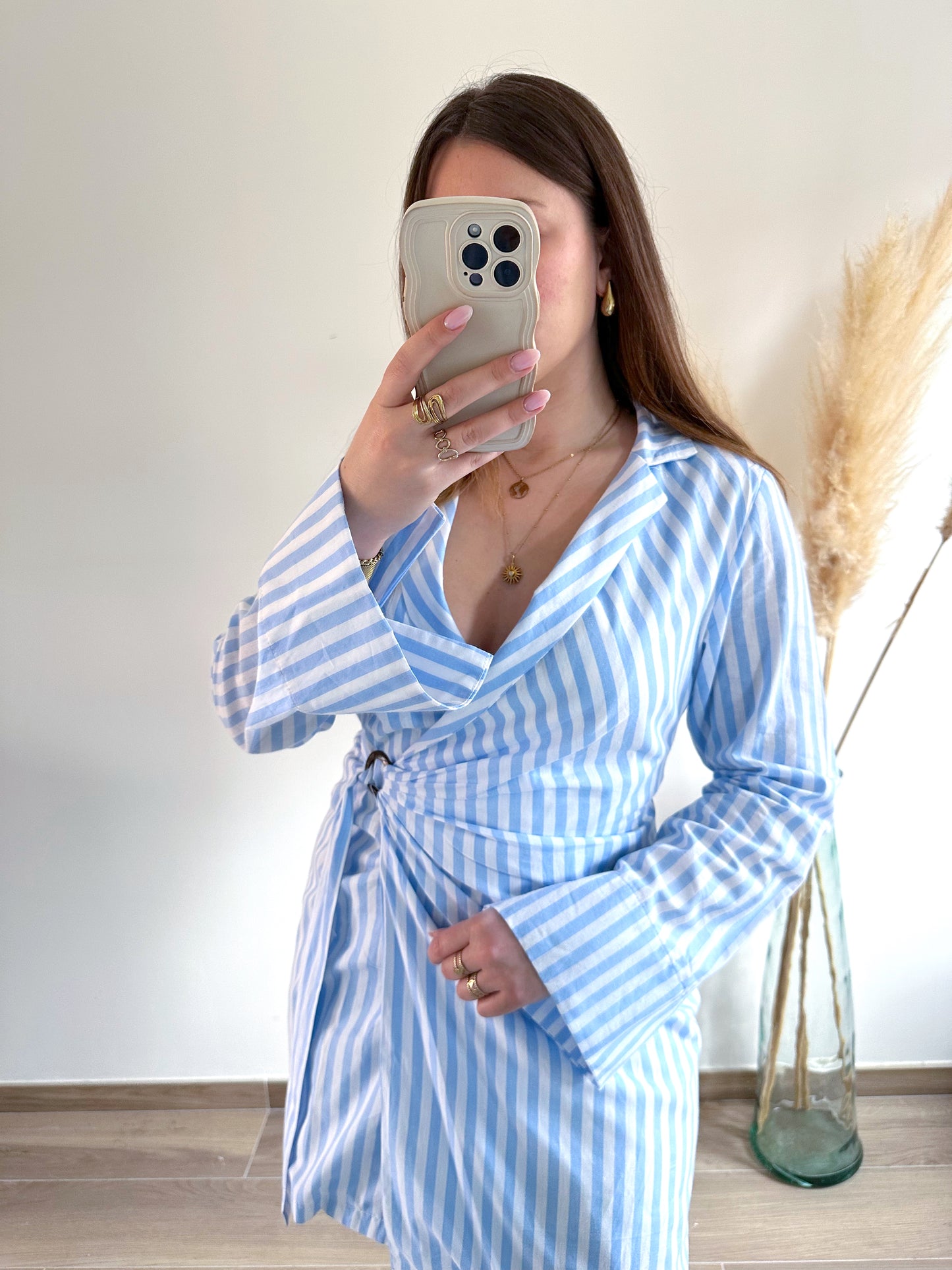 Robe rayé bleu ciel GARANCE