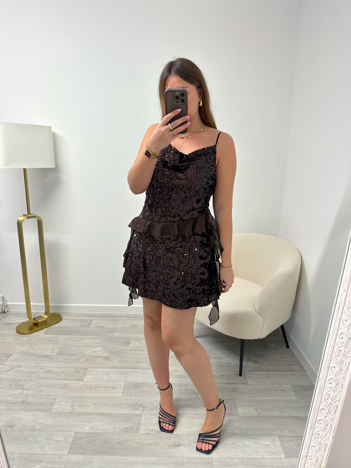 Robe marron sequins VICK