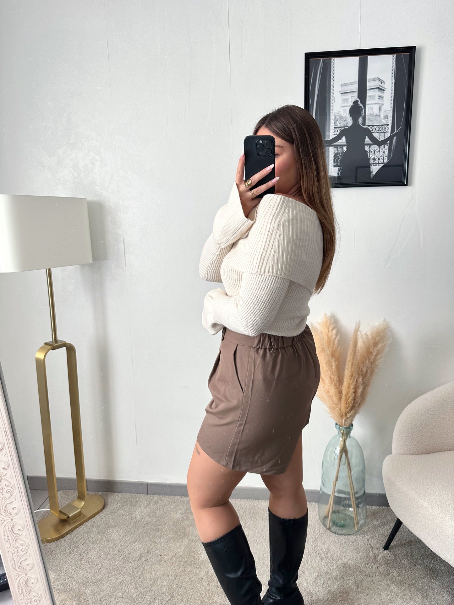 Short taupe ALEXANE