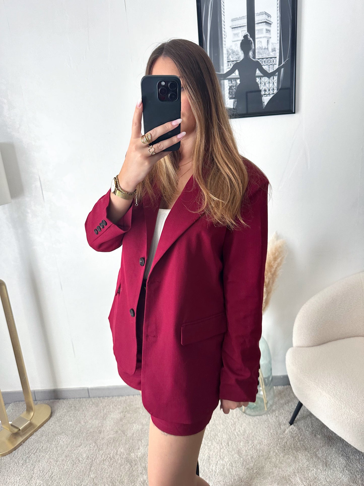 Blazer oversize bordeaux ALEXANE