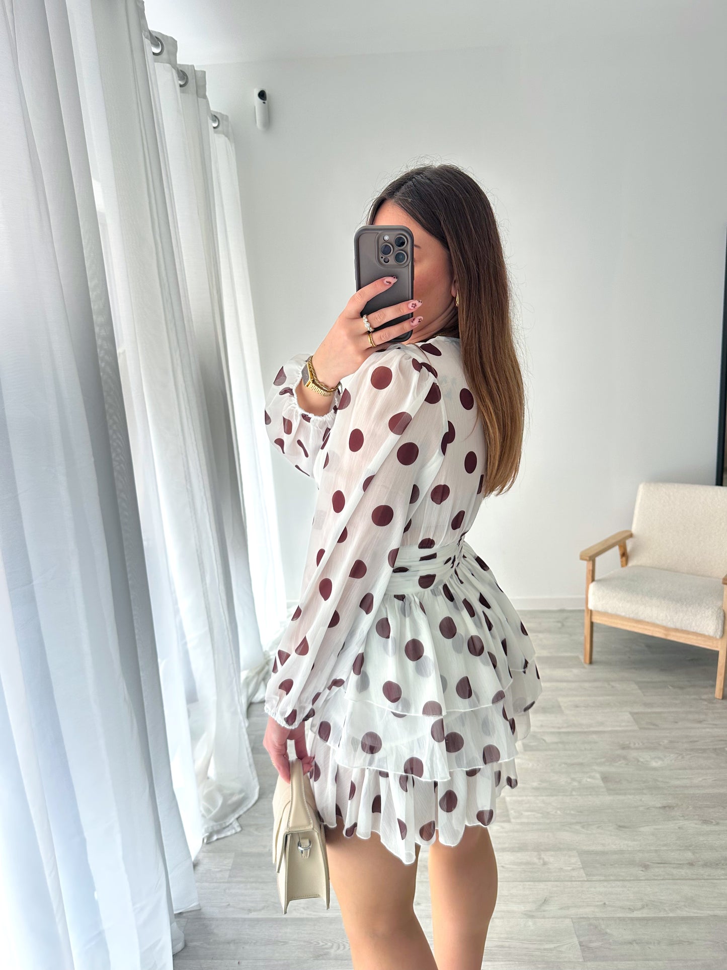 Robe à pois blanche LIZA