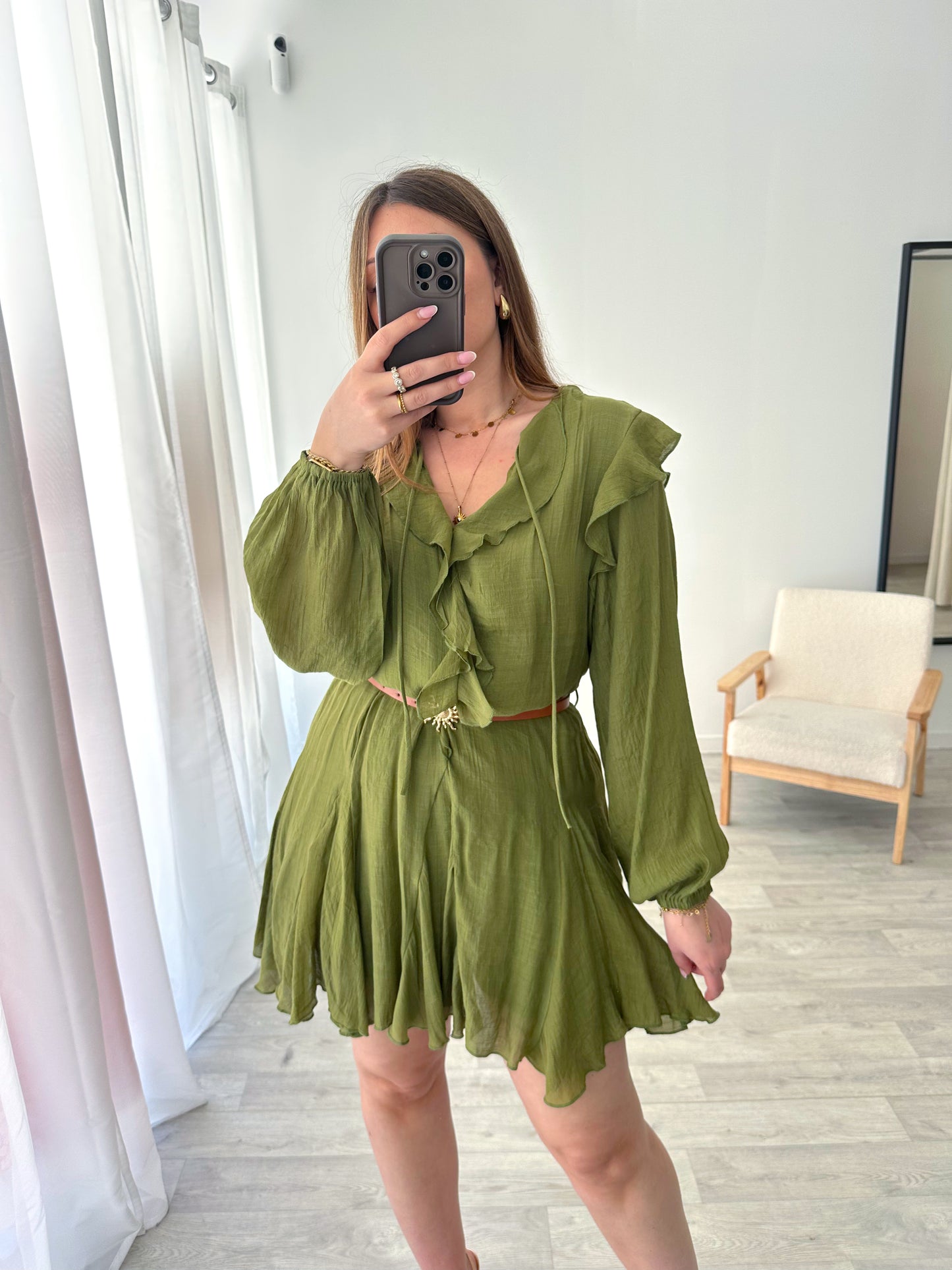Robe vert olive LUCIANA