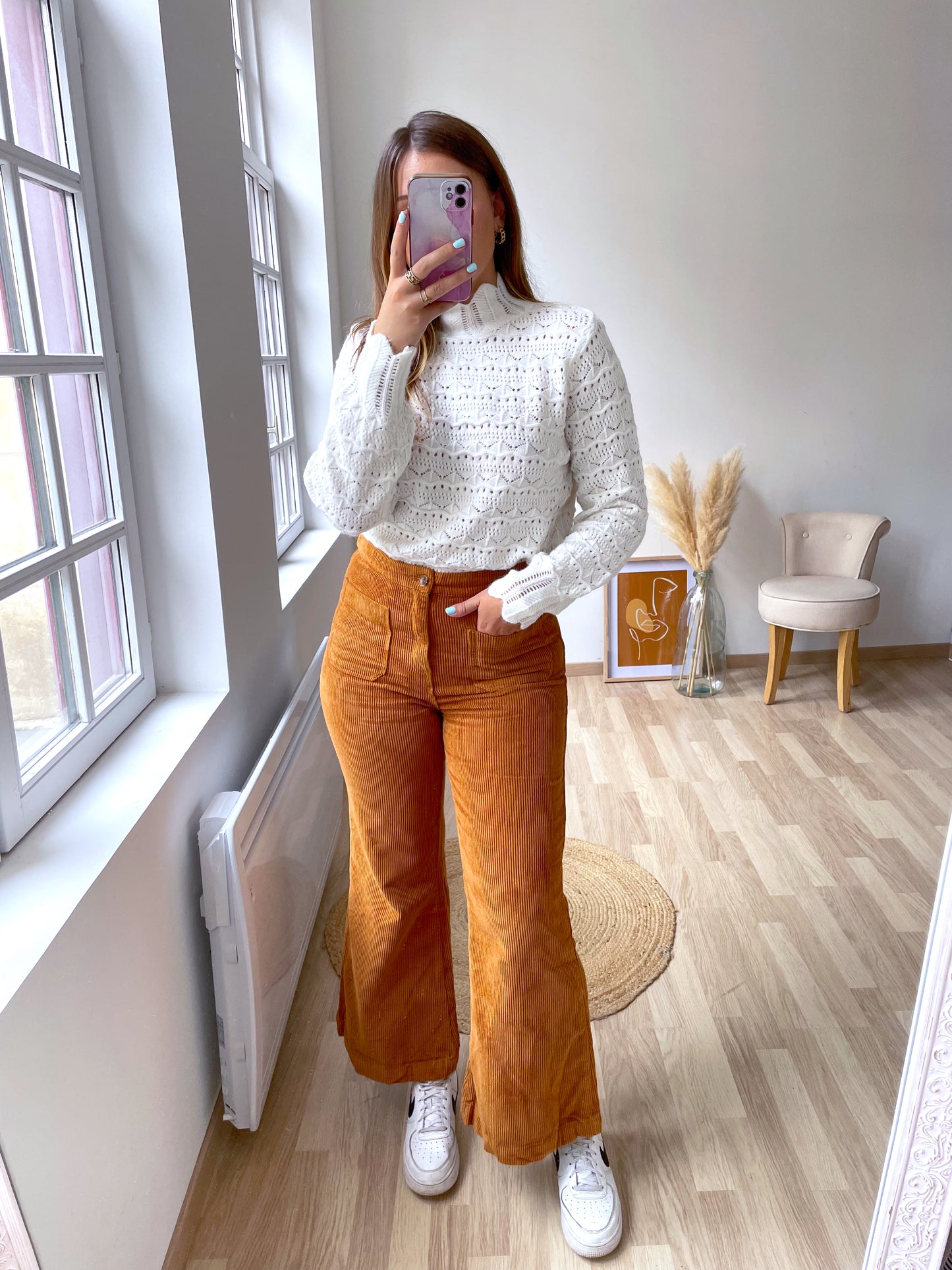 LEONIE brown ribbed pants