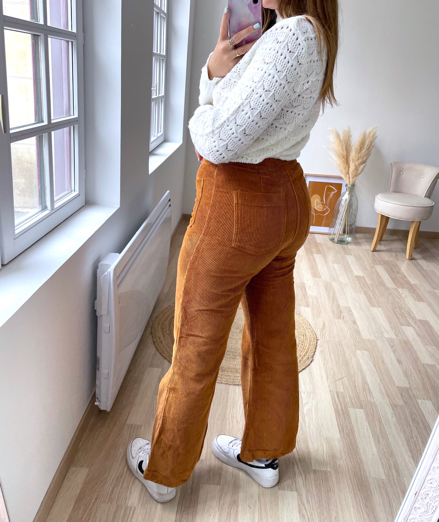LEONIE brown ribbed pants