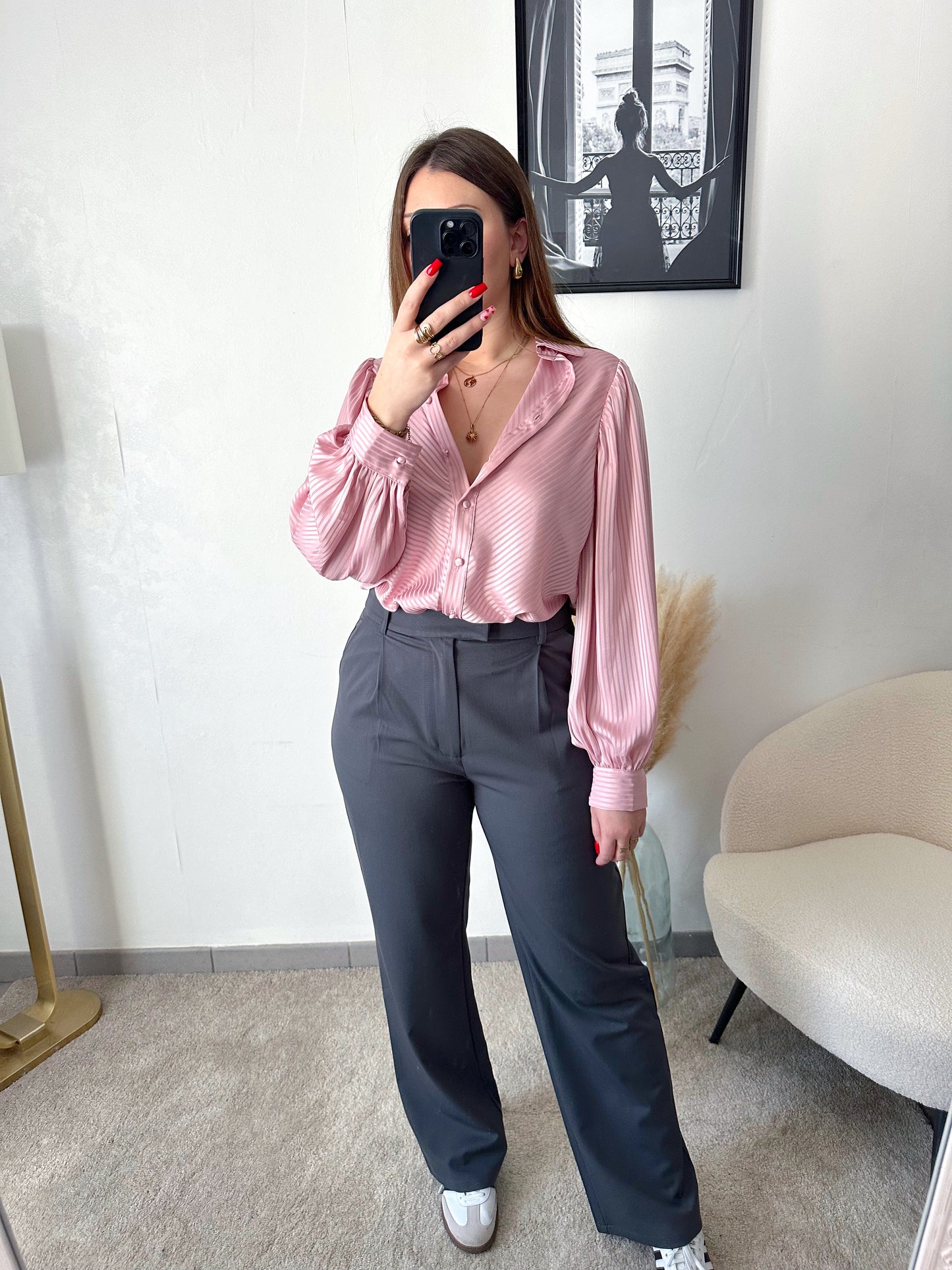 Pantalon gris foncé ALEXANE