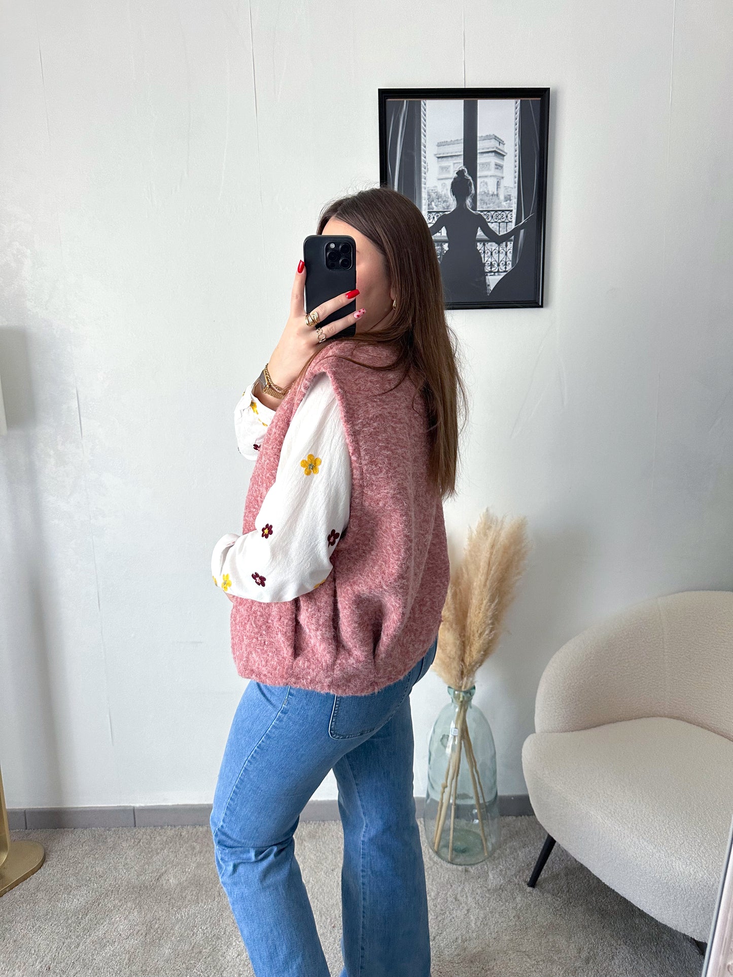 Veste sans manches rose LEONE