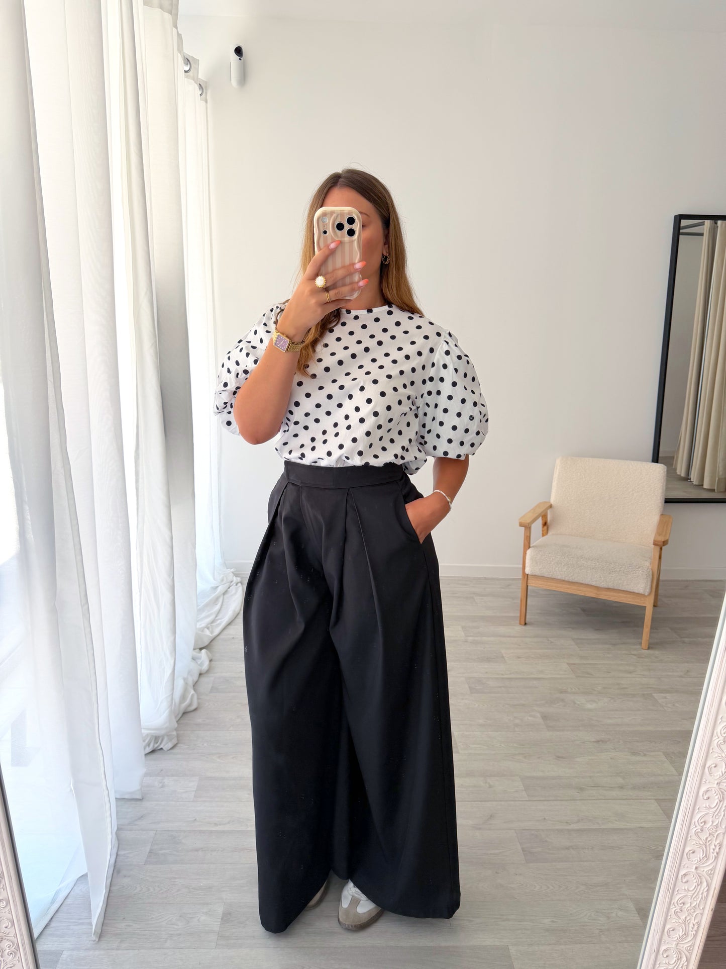 Pantalon palazzo noir SACHA
