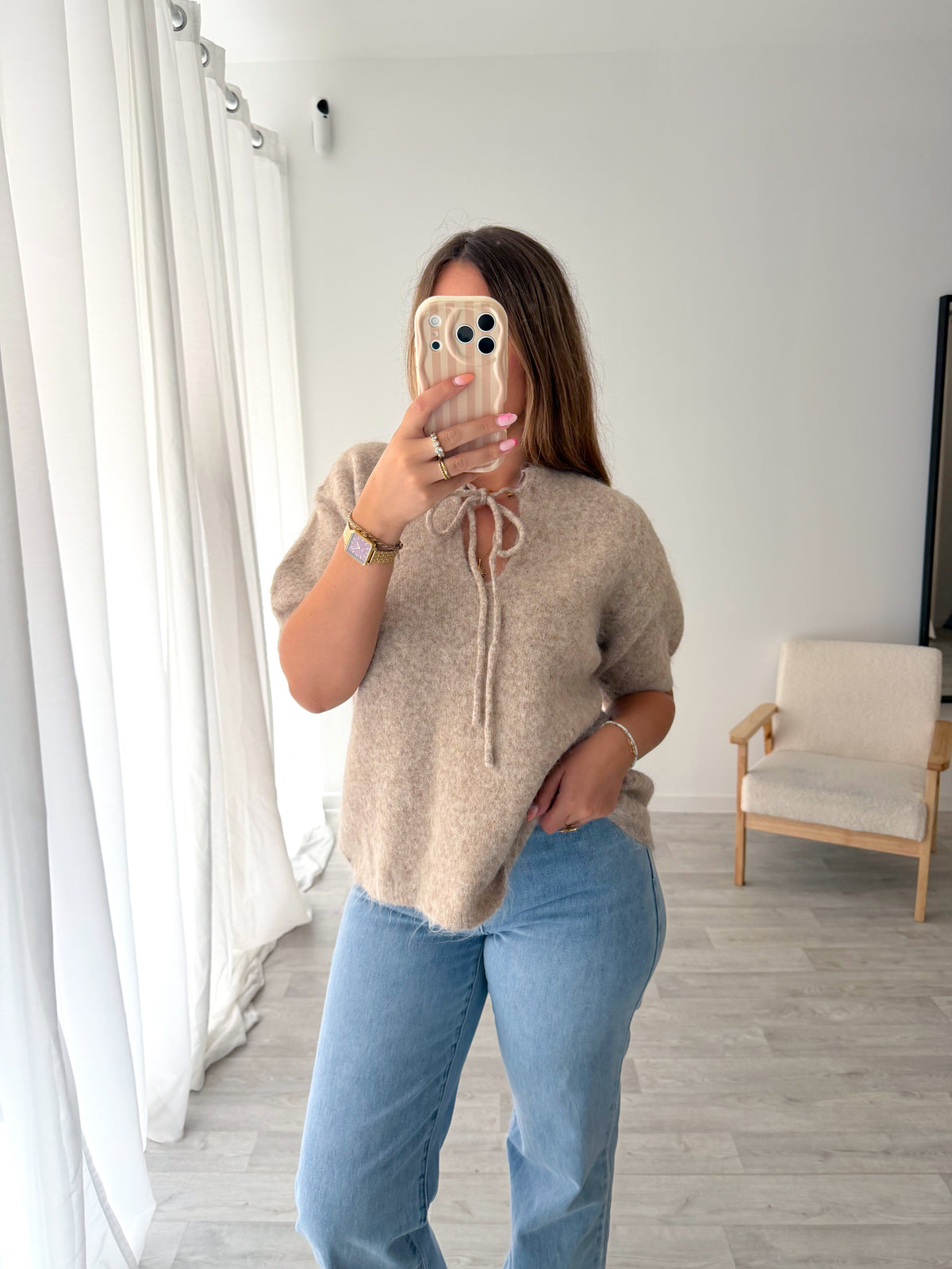 Pull taupe MARIA