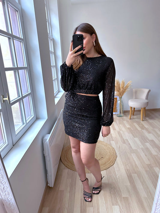 ATHENA black sequin dress