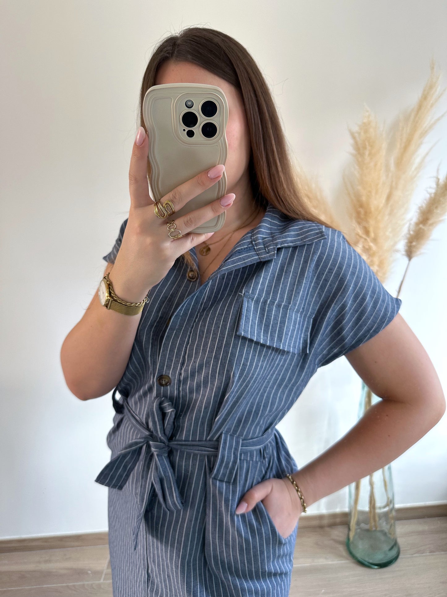 Robe rayée bleu marine MOLLY