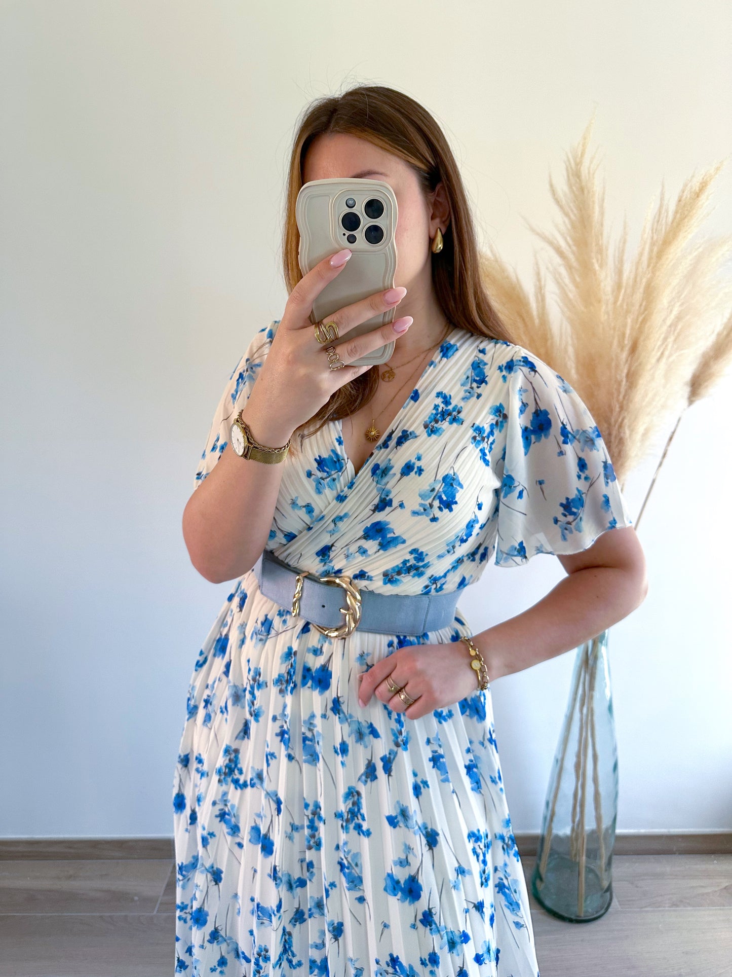 Robe longue bleu DAHLIA