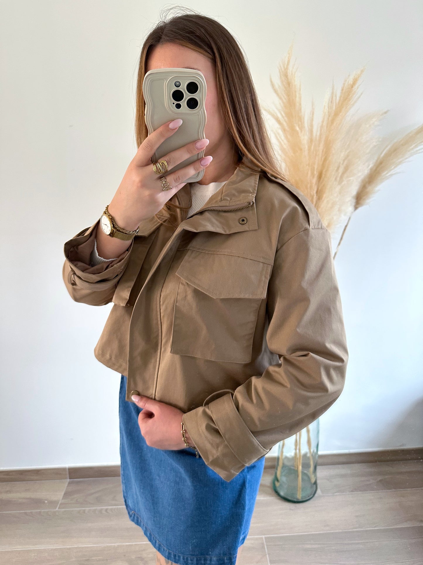 Veste courte camel LAURA