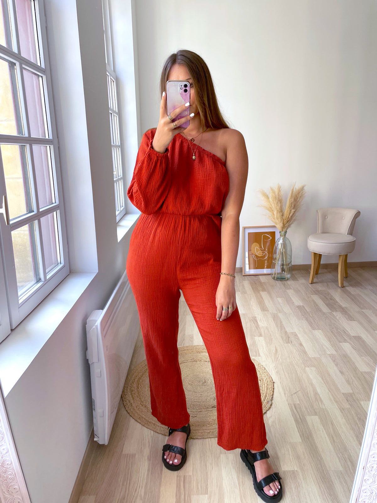 Combinaison gaze de coton terracotta NAOMIE