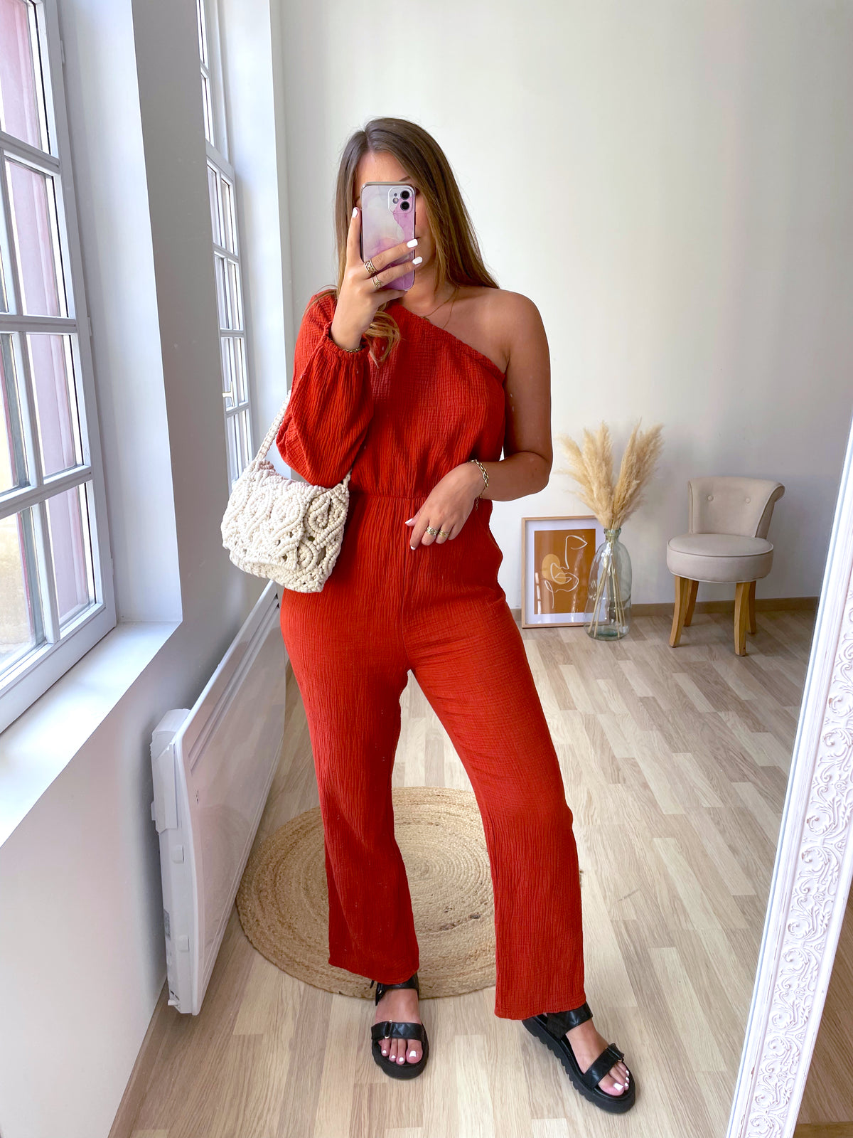 Combinaison gaze de coton terracotta NAOMIE