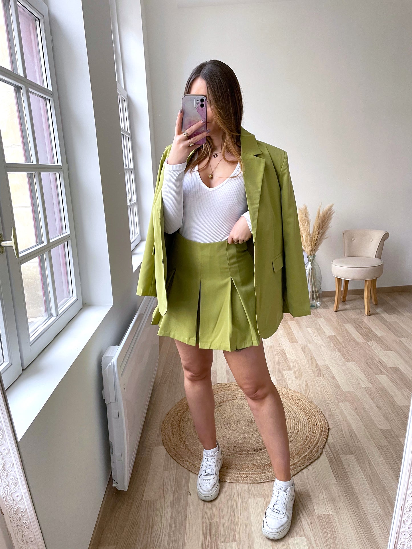 MILIE green short skirt