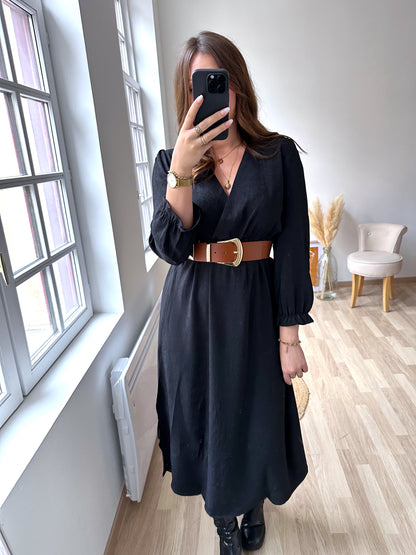 Robe longue noire MOIRA