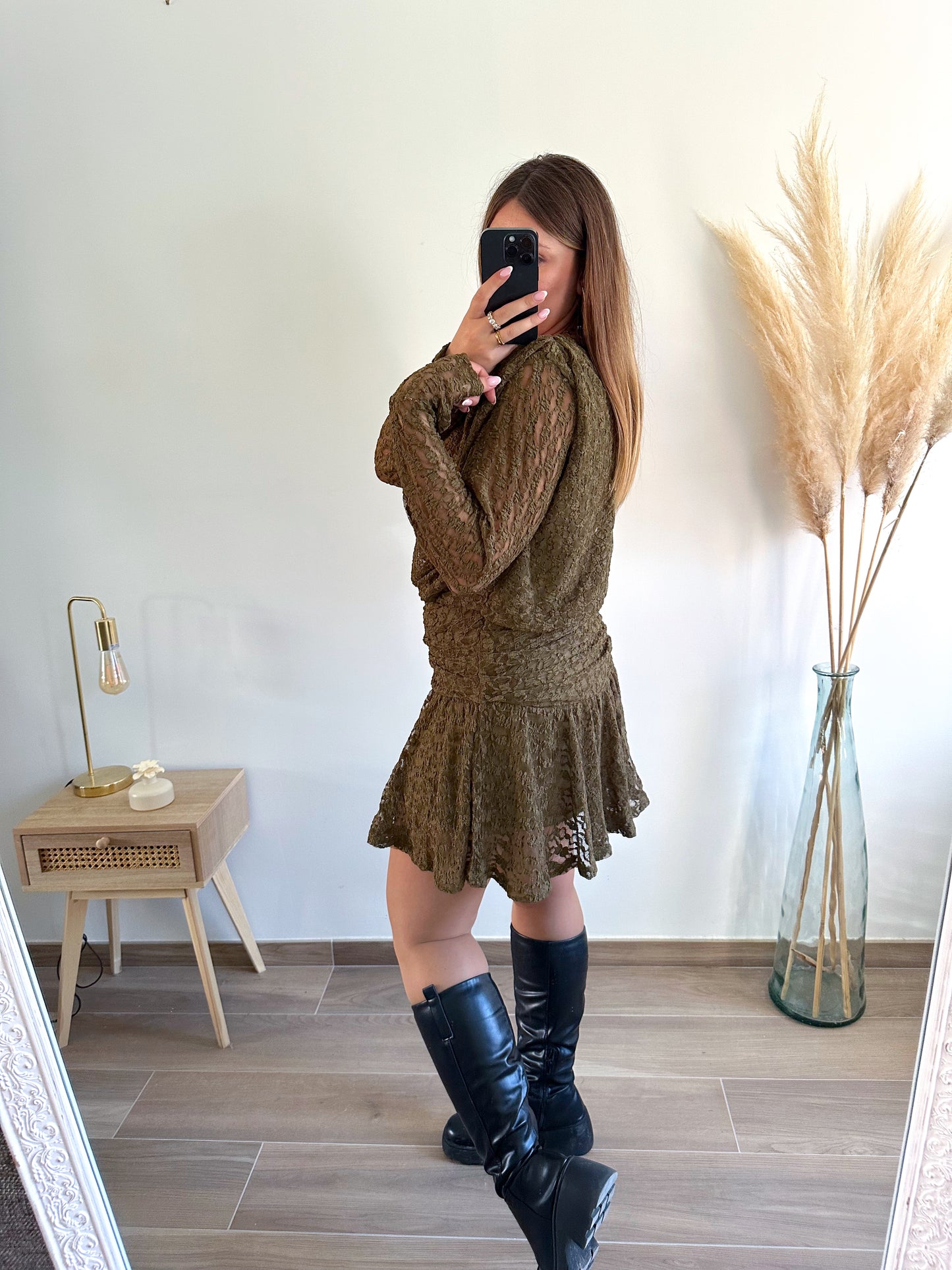 Robe kaki dentelle DARLA
