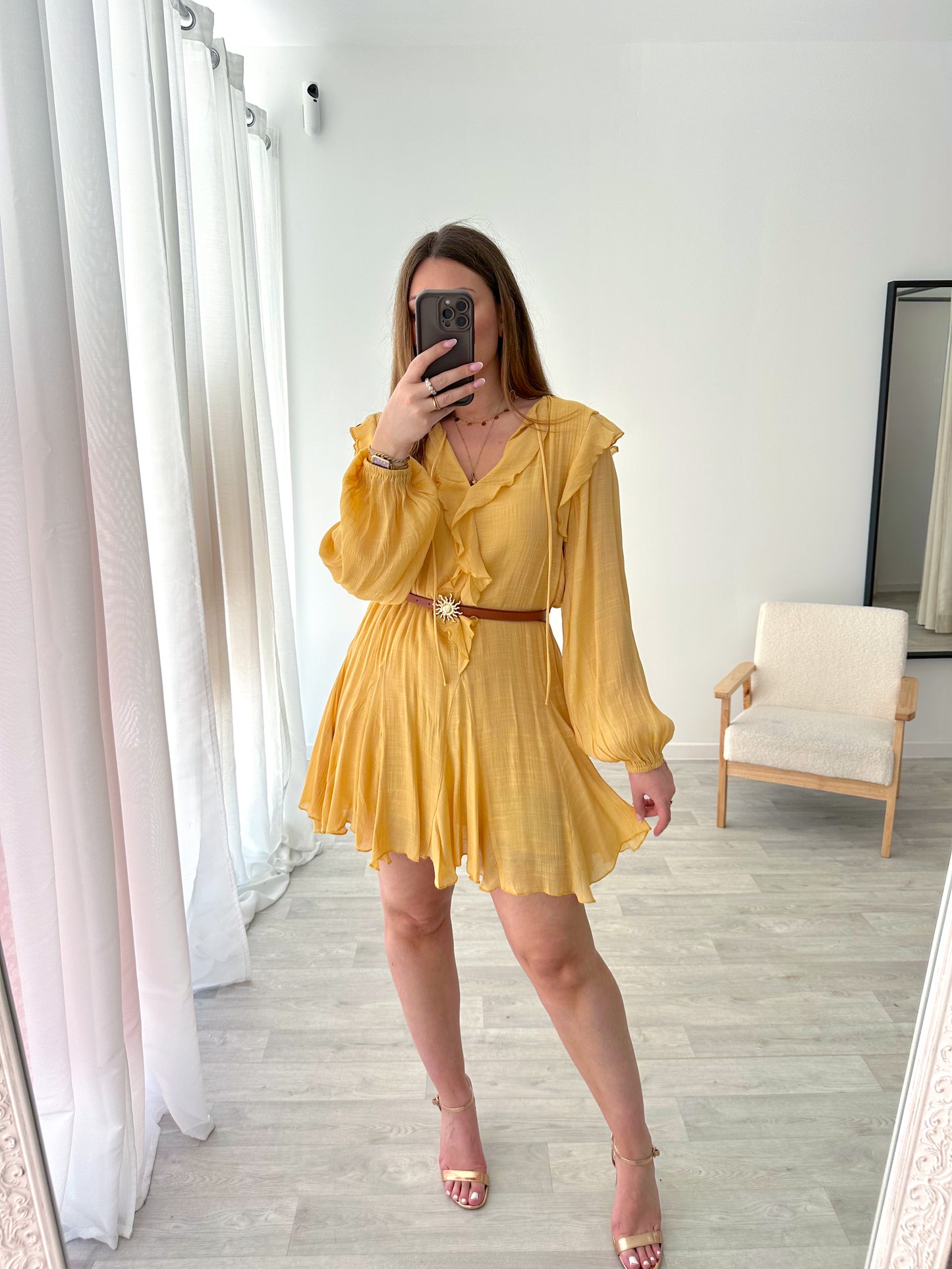 Robe jaune moutarde LUCIANA