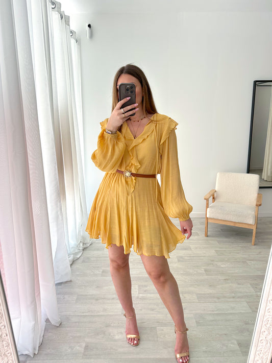Robe jaune moutarde LUCIANA