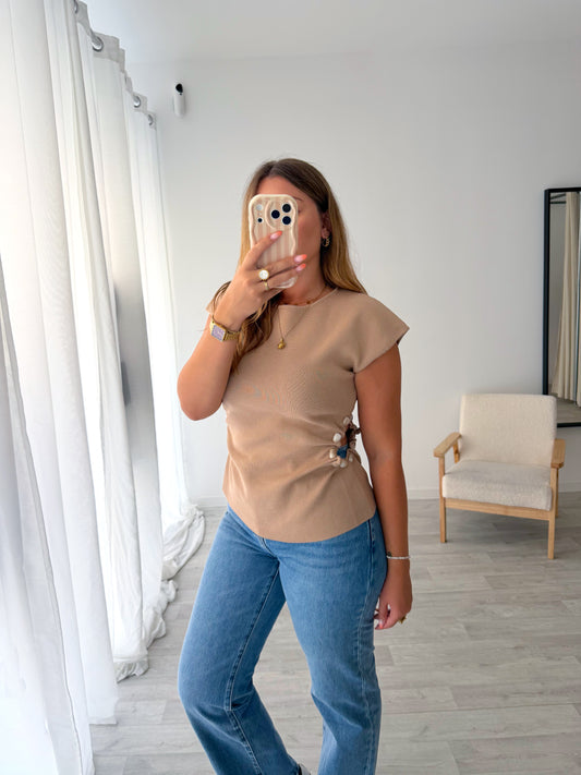 Top maille beige PALOMA