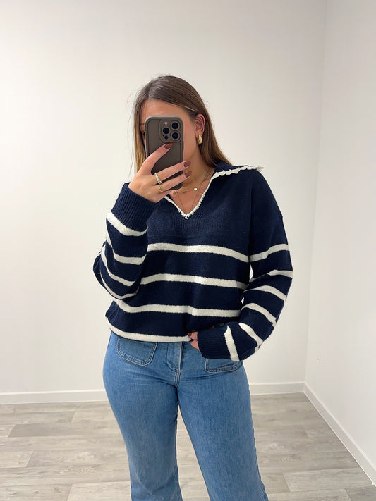 Pull rayé marine OCTAVIA