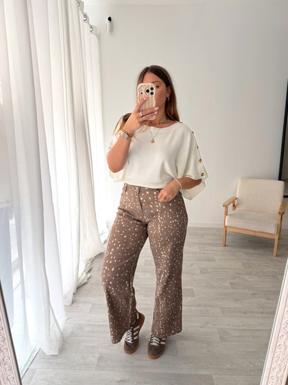 Pantalon imprimé marron BAMBI