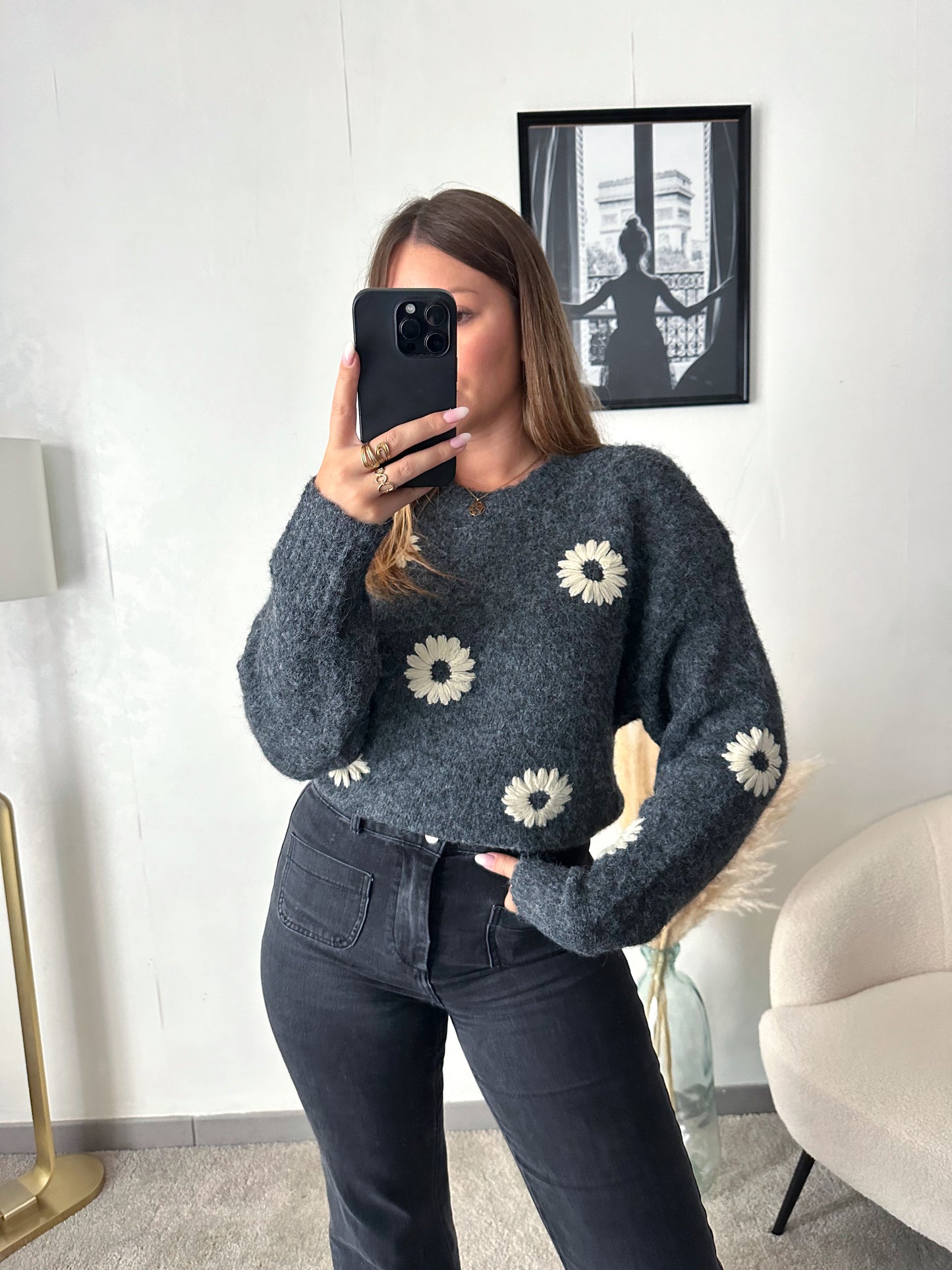 Pull gris AGATHE