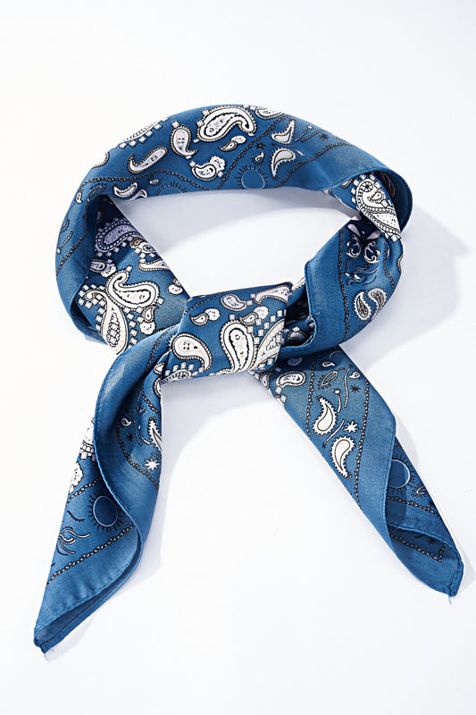 Foulard bleu/beige