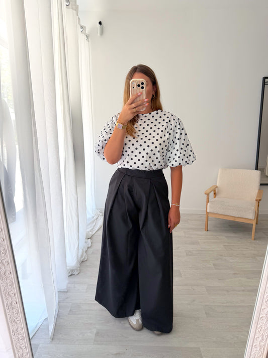 Pantalon palazzo noir SACHA
