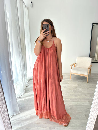 Robe longue terracotta DANA