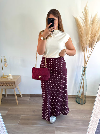 Jupe pois bordeaux MARGA