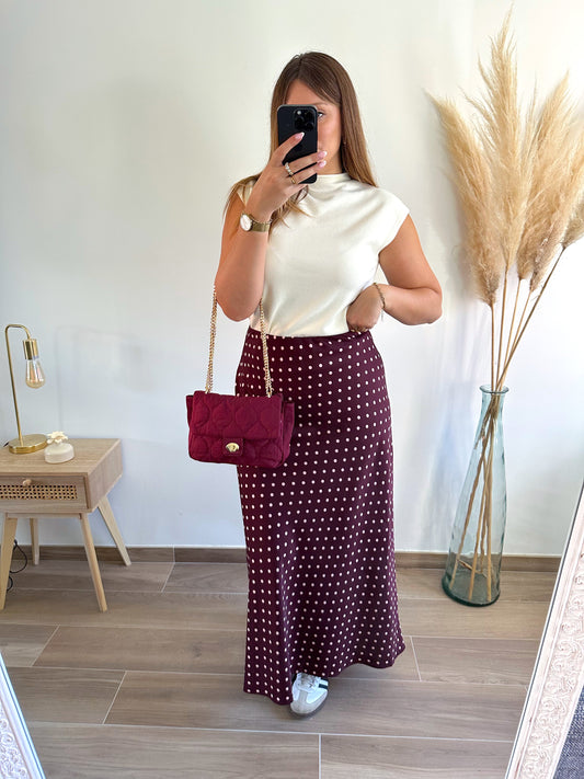 Jupe pois bordeaux MARGA