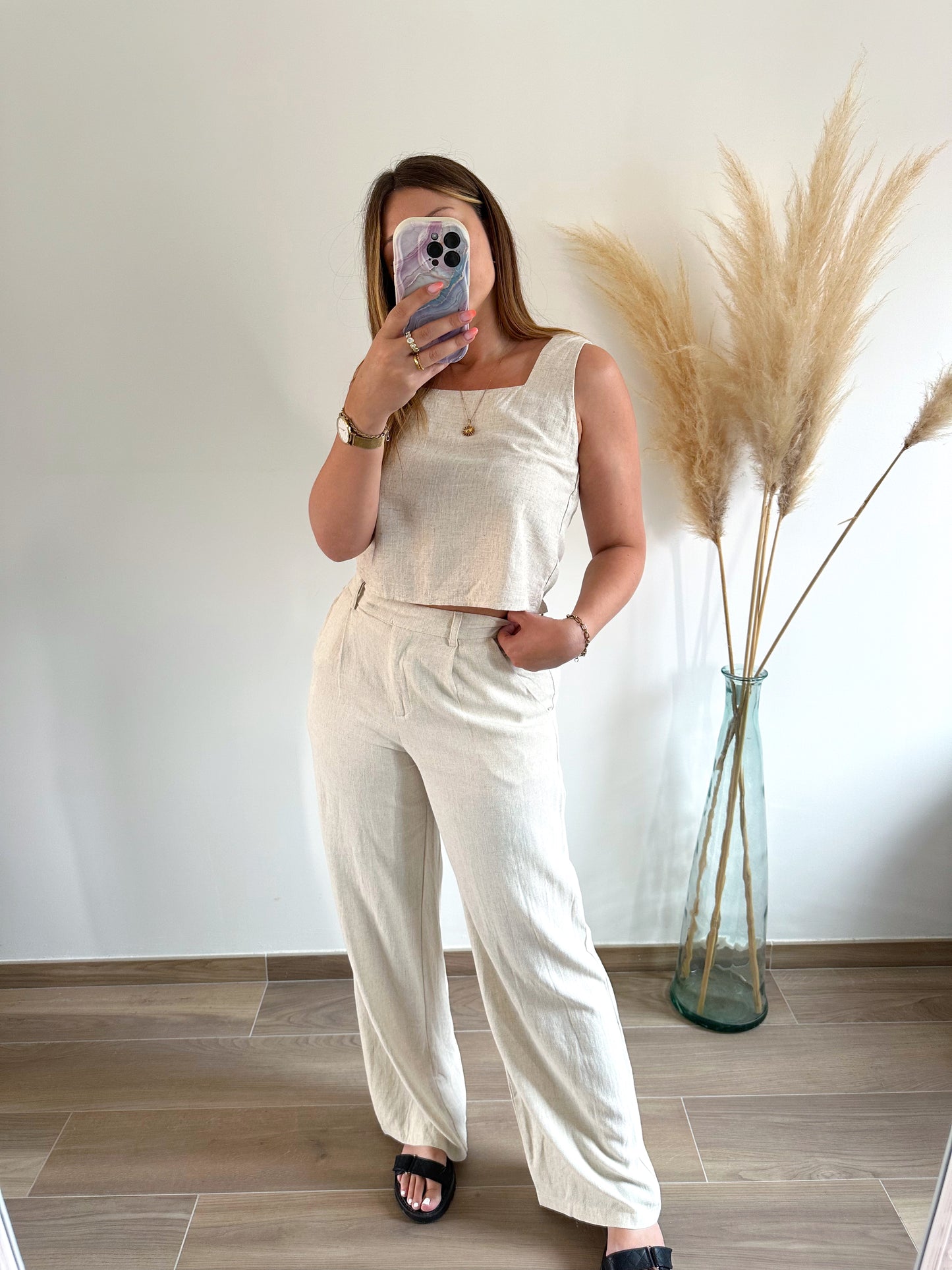 Top beige lin ANNA