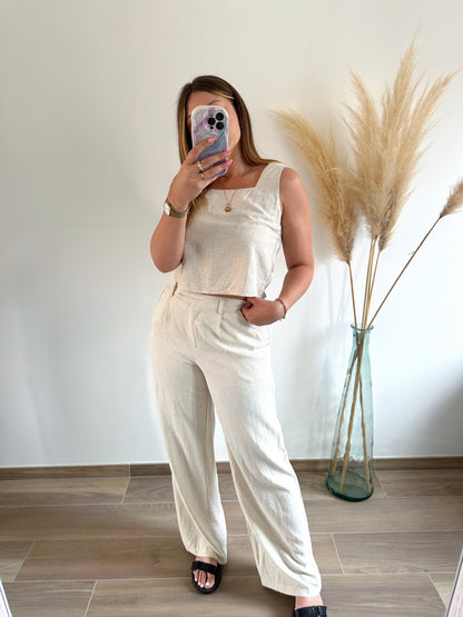 Top beige lin ANNA