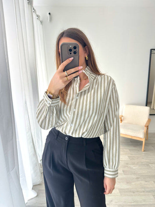 Chemise rayée kaki ESMEE