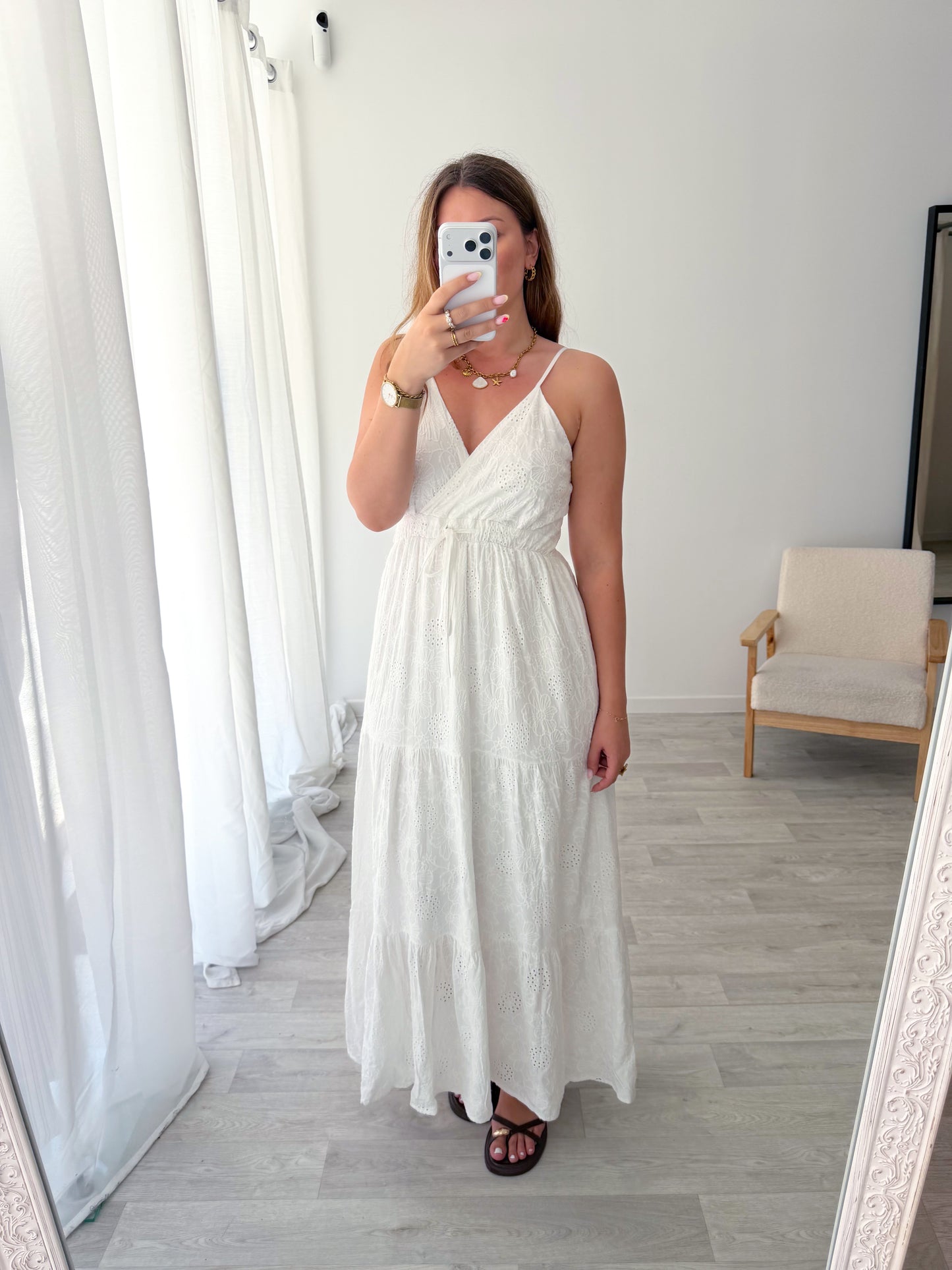 Robe longue brodée AMERIL