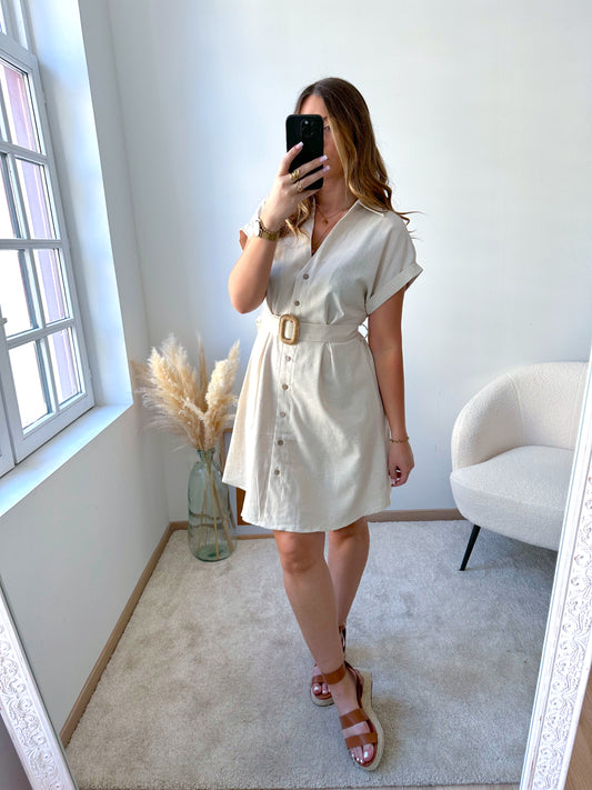 Robe boutonnée beige NOVA