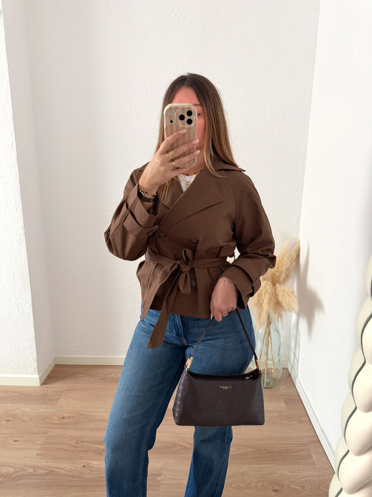 Veste courte marron AGNÈS