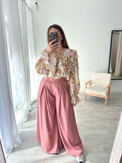 Pantalon palazzo rose SACHA