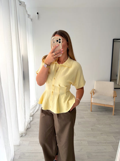 Top en maille jaune CÉLINE