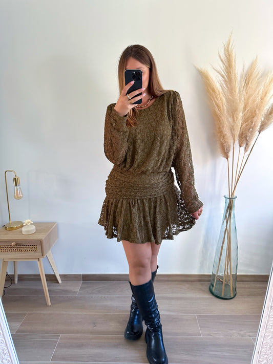 Robe kaki dentelle DARLA