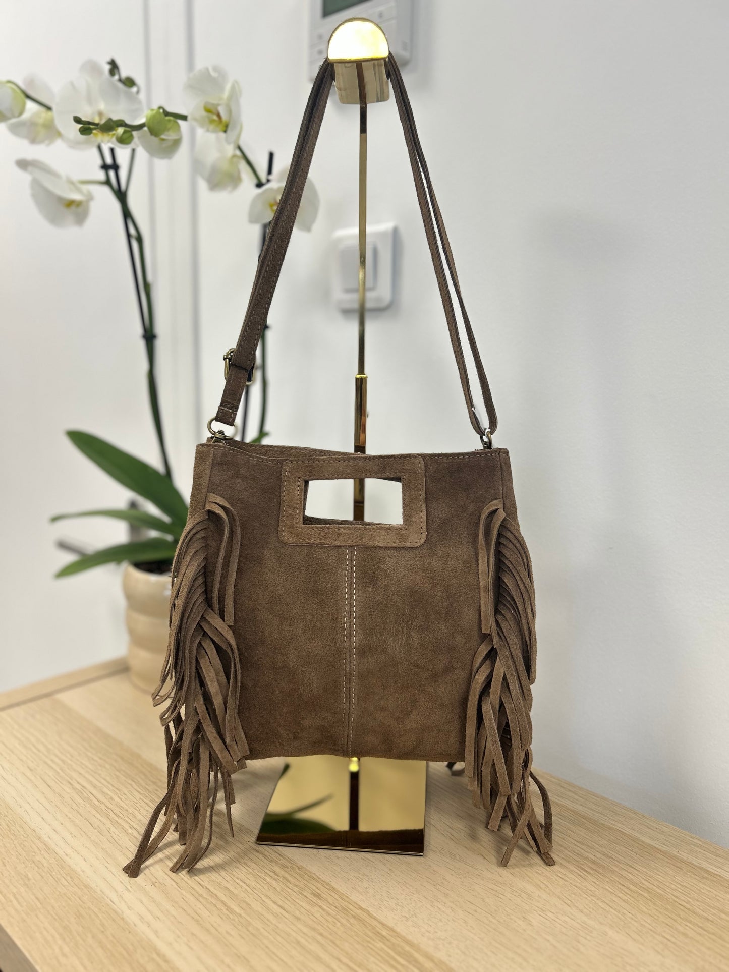 Sac cuir suédé taupe MARINE