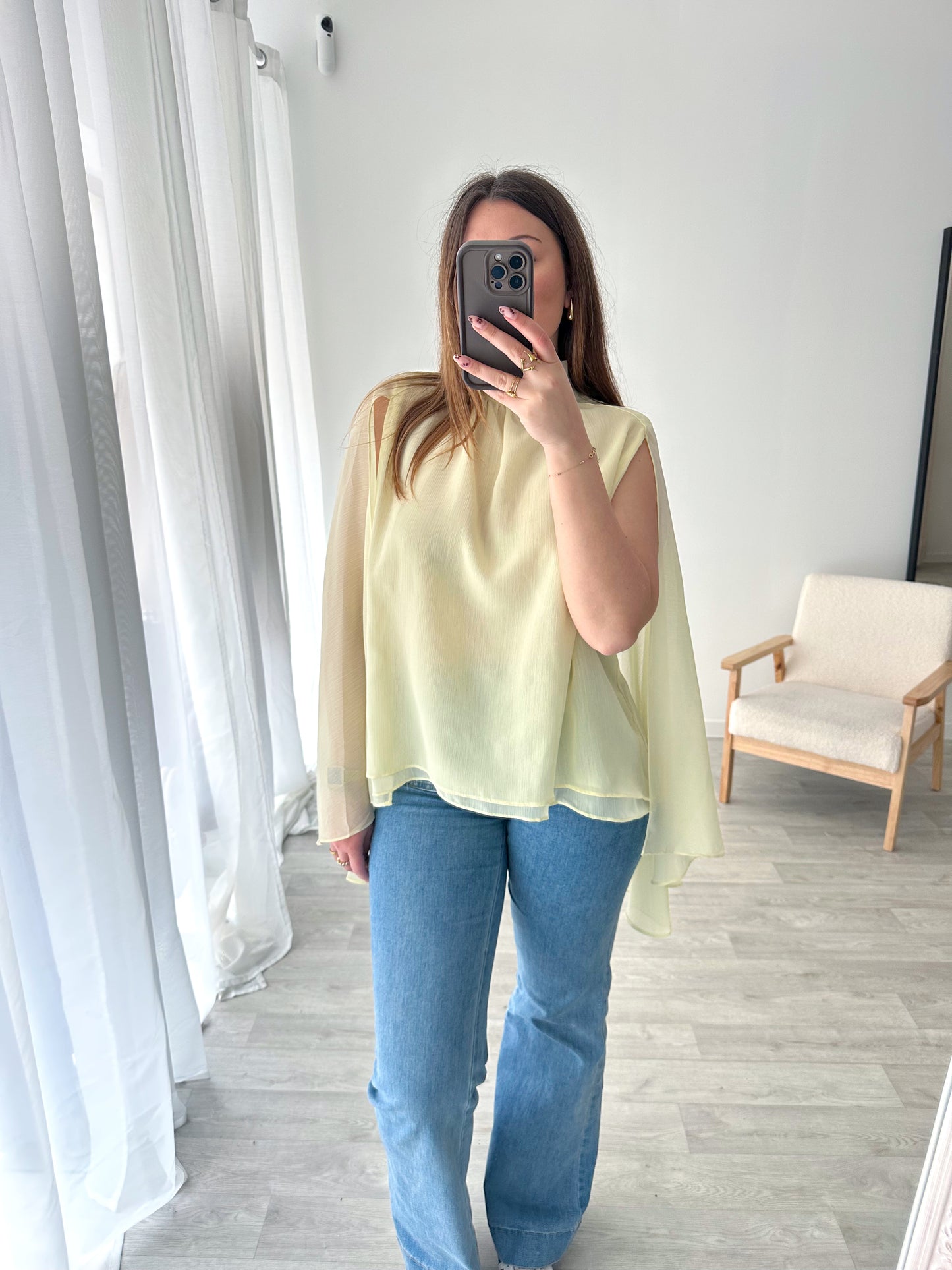 Blouse cape jaune BLAIR