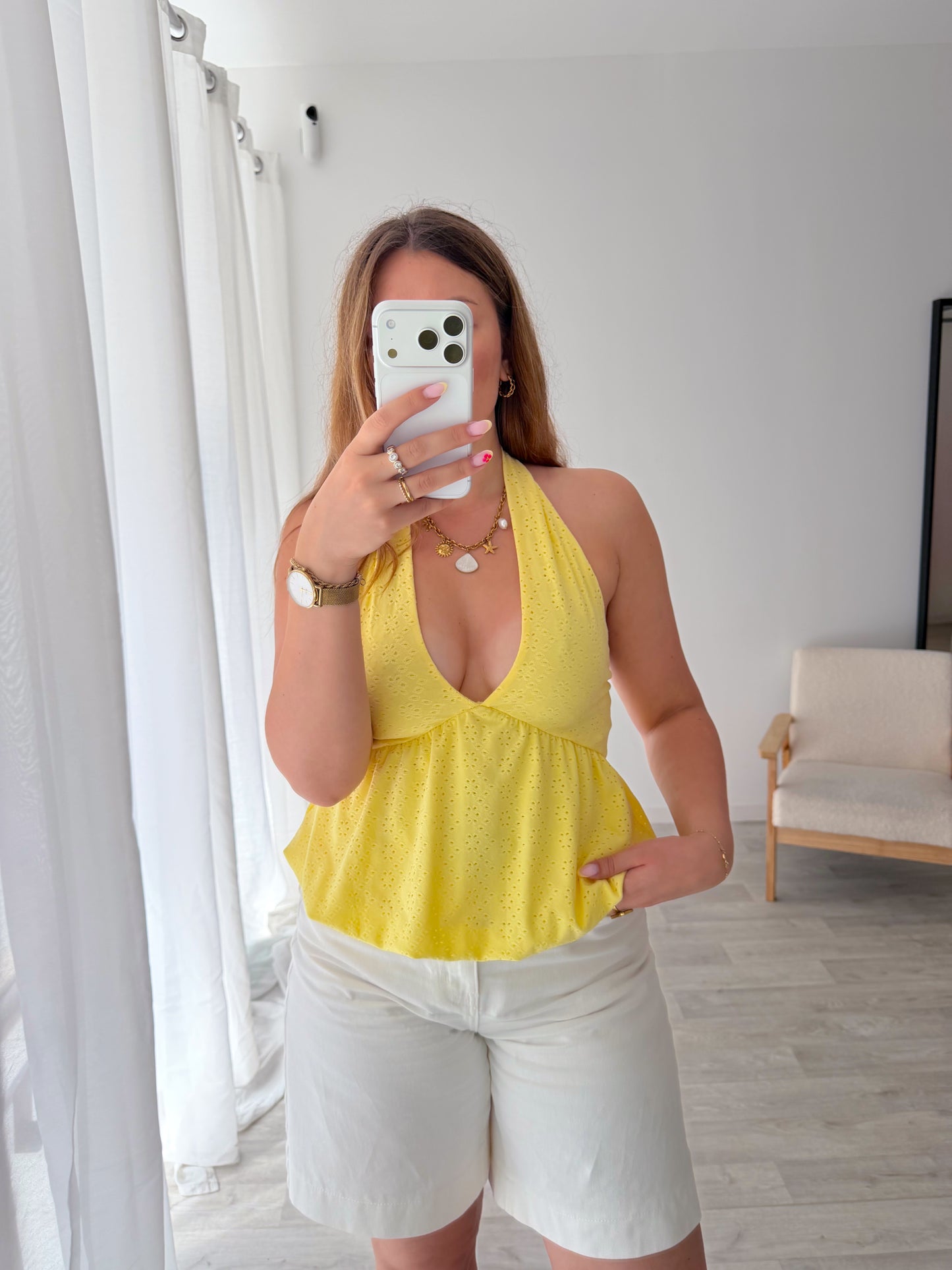 Top dos nu jaune BIRDY