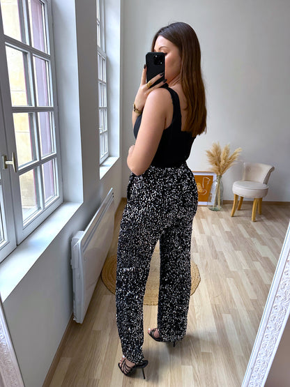 Pantalon noir pailleté HERA