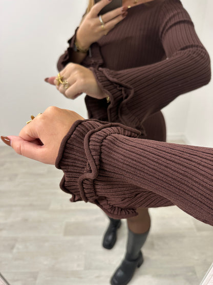 Robe maille marron FAUSTINE
