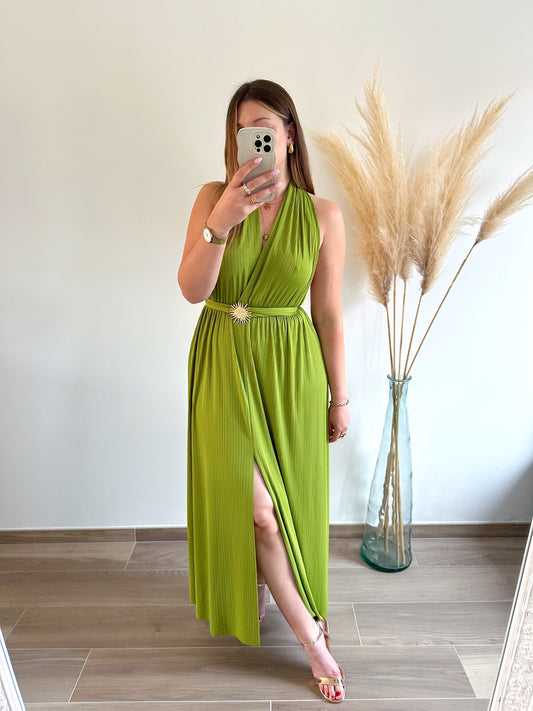 Robe longue verte CARLA