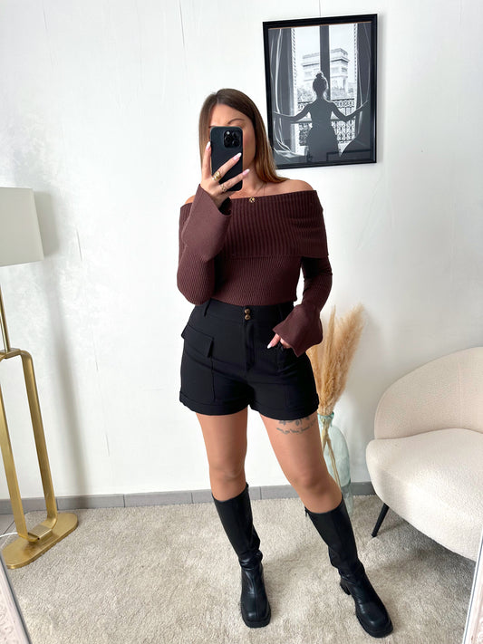 Short noir tailored CARLIE