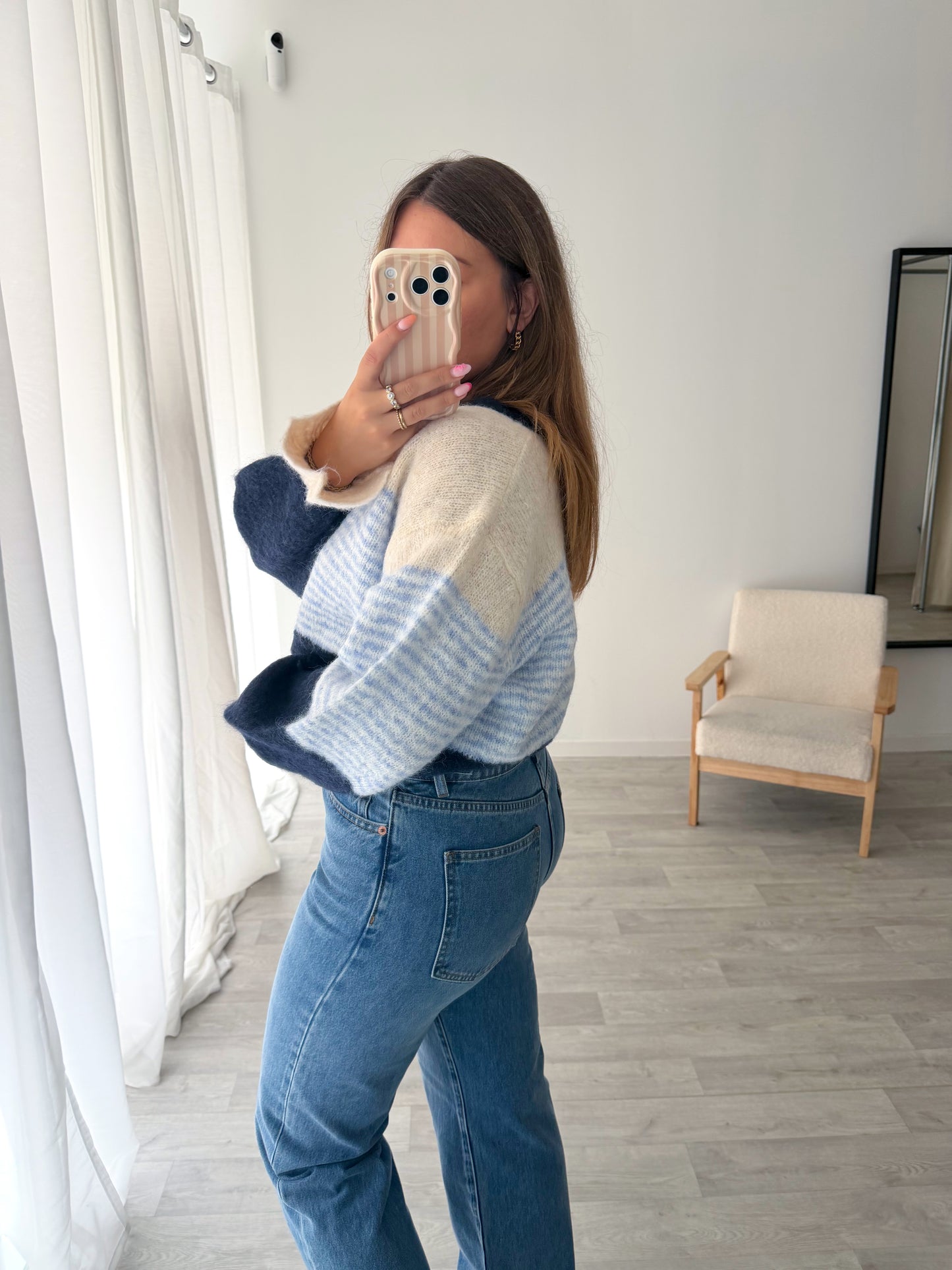 Gilet rayé bleu MARTHA